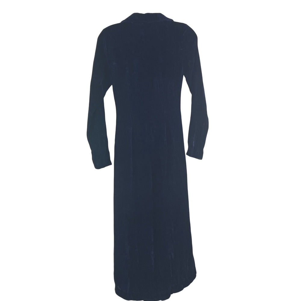 L'Academie Velvet Ruched High-Low Midi Dress XXS Blue Luxe Cocktail Evening - Picture 5 of 5